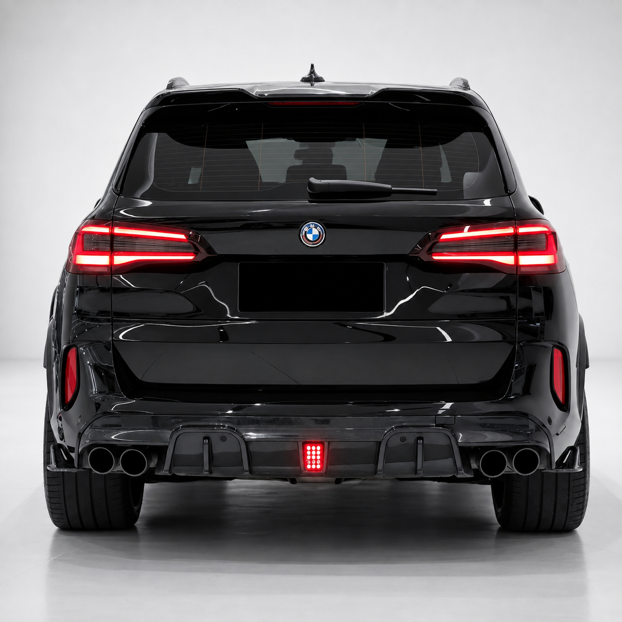 BMW X5M F95 / X6M F96 MT Style Dry Carbon Fiber Rear Diffuser with LED Light (Pre-LCI)