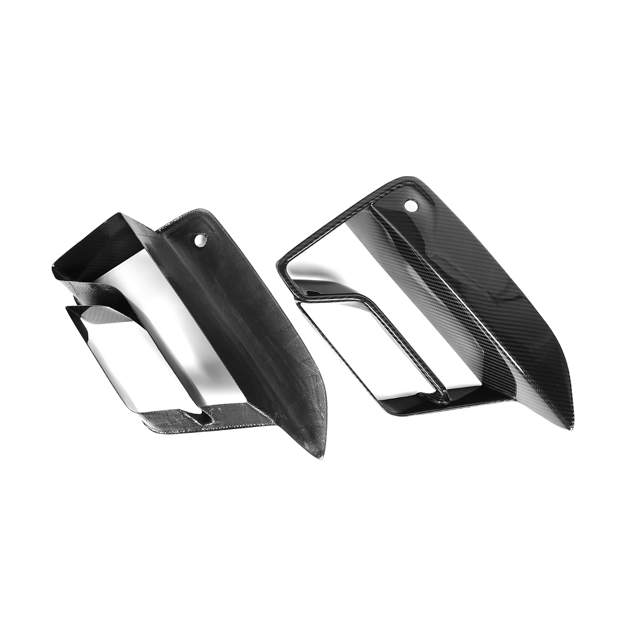 BMW F90 M5 LCI CS Style Dry Carbon Fiber Front Bumper Air Vent Fog Light Frames
