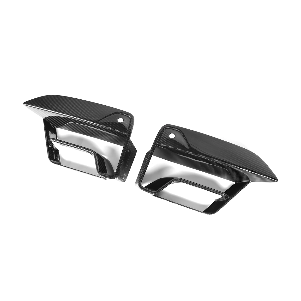 BMW F90 M5 LCI CS Style Dry Carbon Fiber Front Bumper Air Vent Fog Light Frames