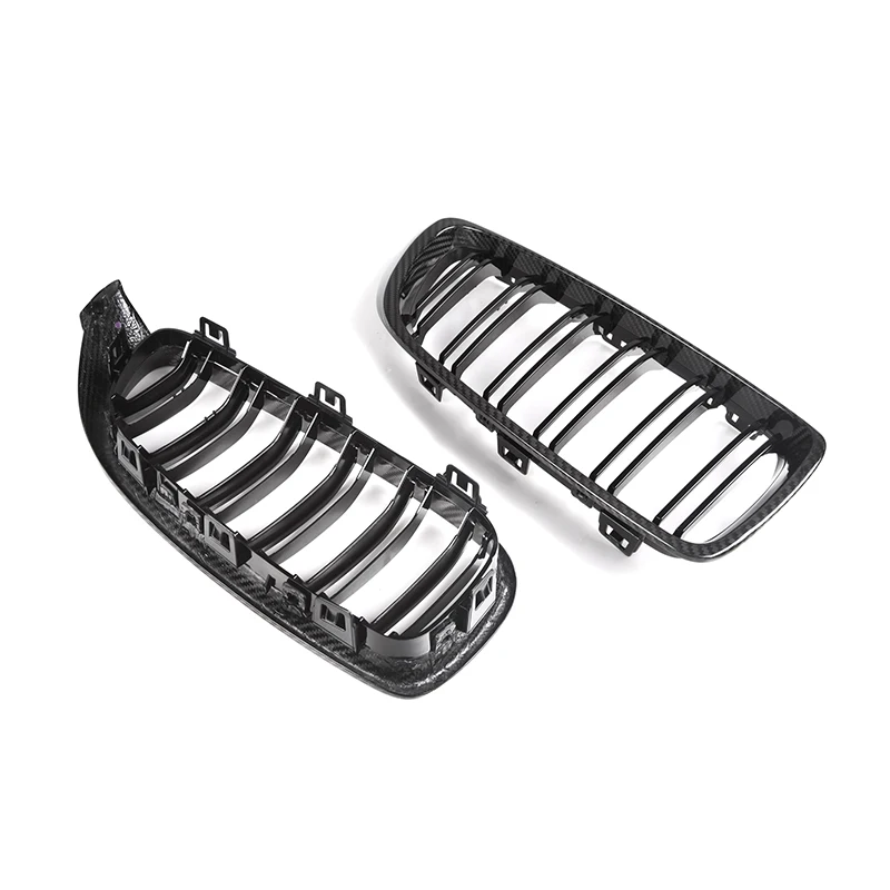 BMW F32 F33 F36 F80 F82 F83 Double Slat Dry Carbon Fiber Kidney Grilles