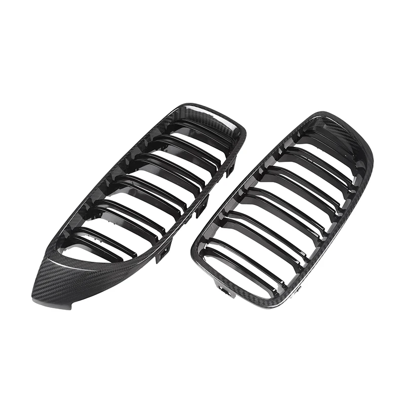 BMW F32 F33 F36 F80 F82 F83 Double Slat Dry Carbon Fiber Kidney Grilles