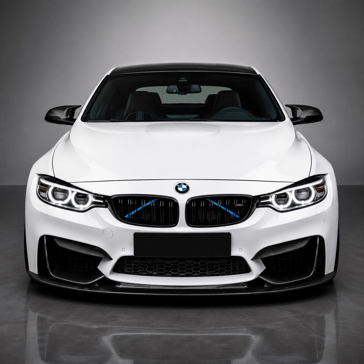 BMW F32 F33 F36 F80 F82 F83 Double Slat Dry Carbon Fiber Kidney Grilles