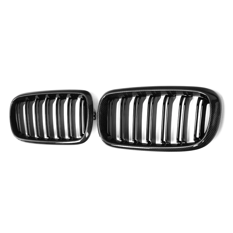 BMW F15 F16 F85 F86 X5 X6 M Double Slat Dry Carbon Fiber Front Kidney Grilles