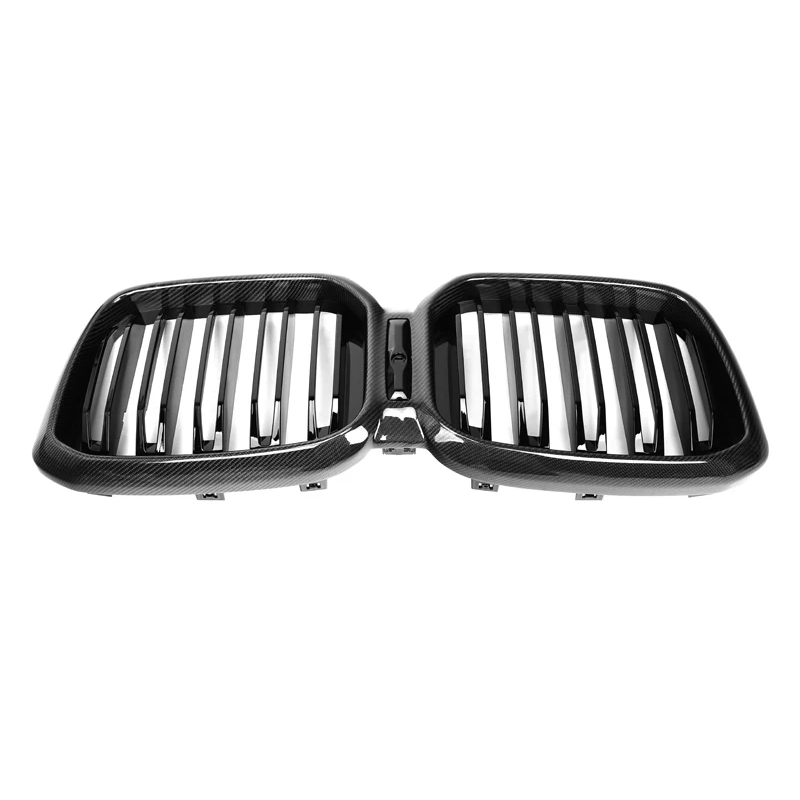 BMW G01 G02 F97 X3 X4 LCI Dual Slat Dry Carbon Fiber Front Kidney Grilles