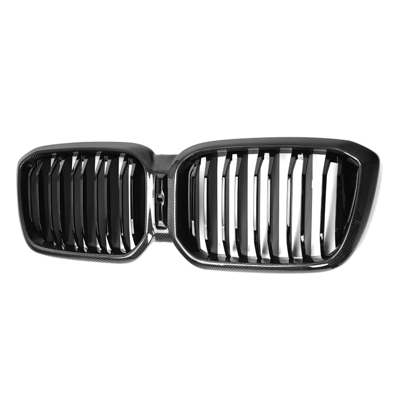 BMW G01 G02 F97 X3 X4 LCI Dual Slat Dry Carbon Fiber Front Kidney Grilles