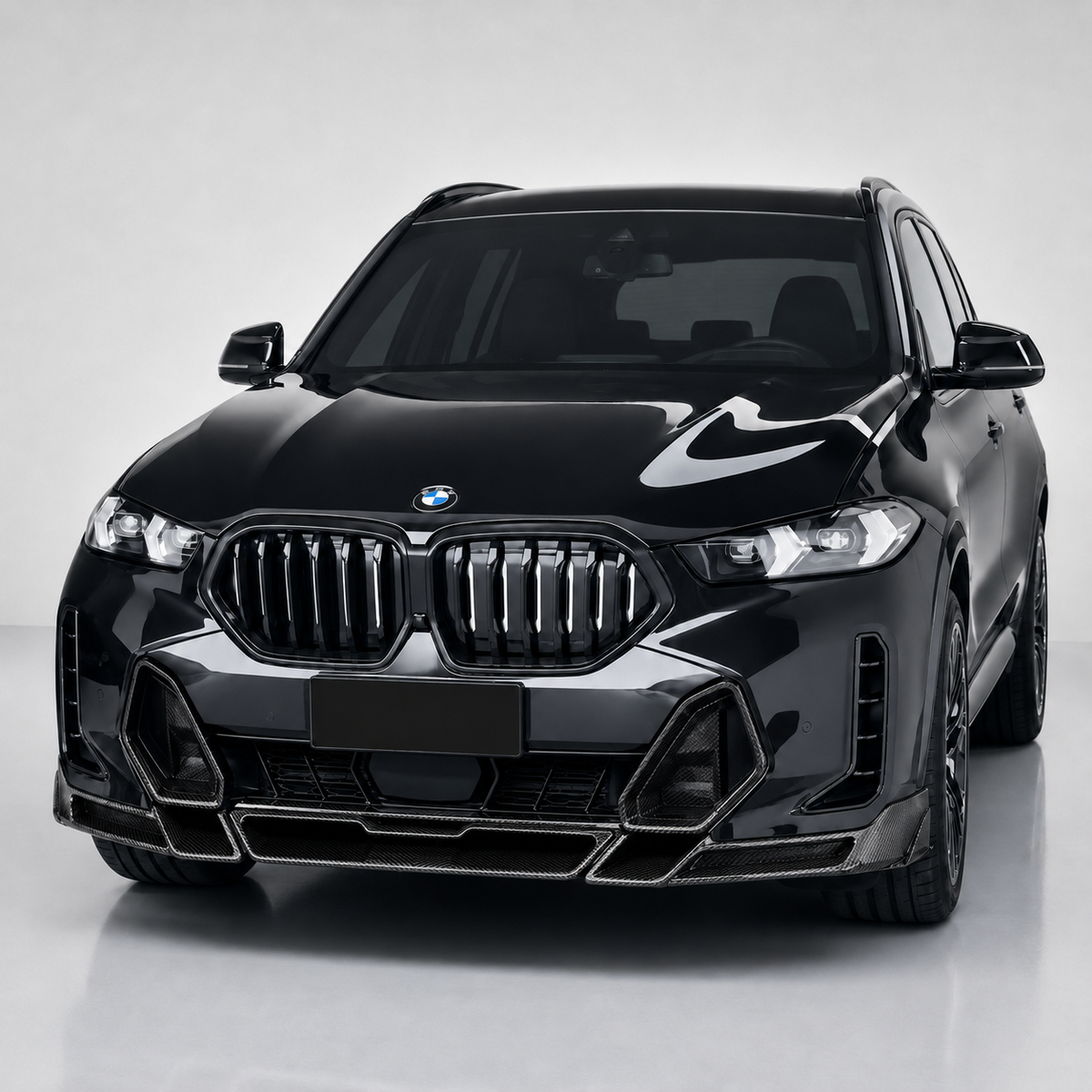 BMW X6 G06 LCI FD Style Dry Carbon Fiber Front Lip Splitter 3-Piece Set