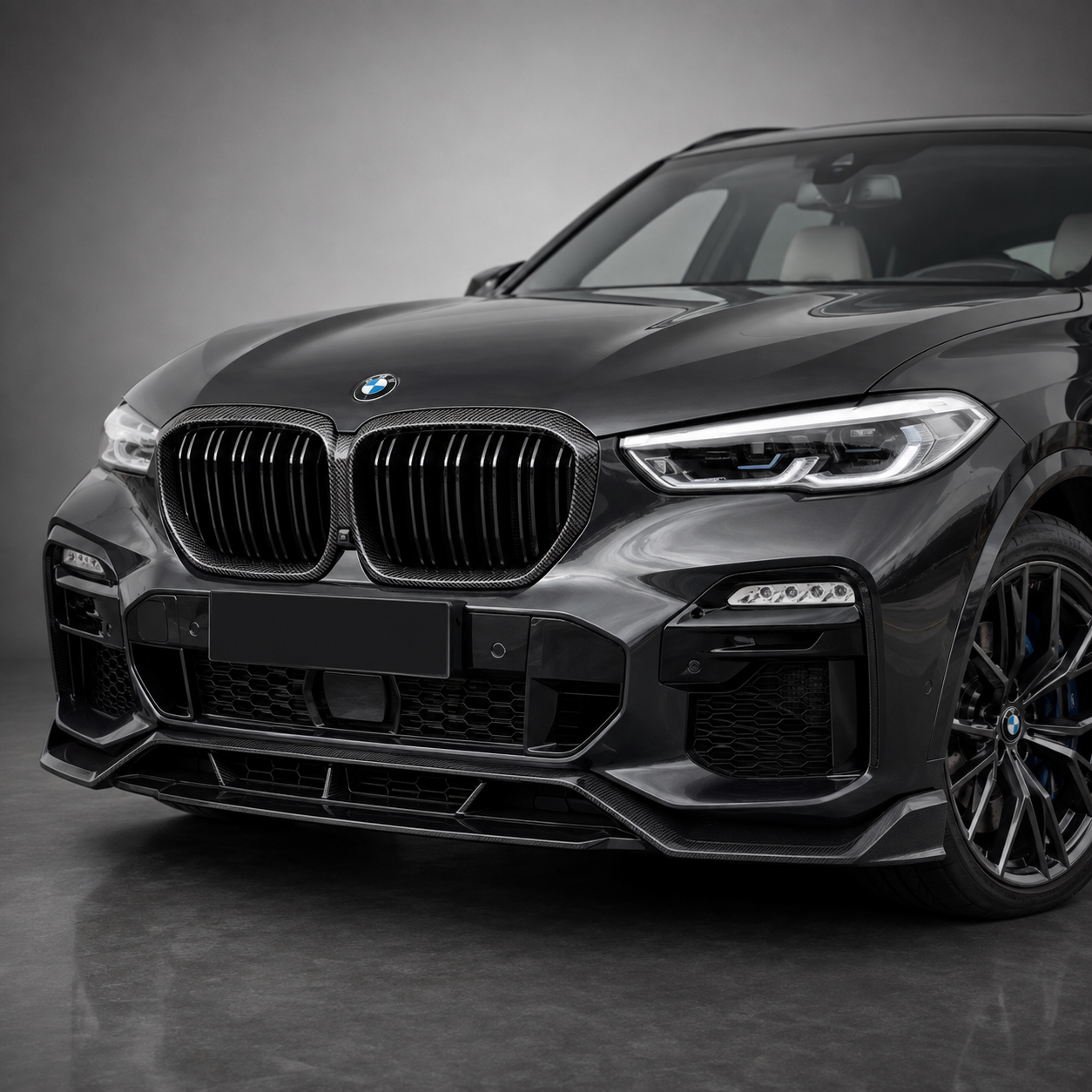 BMW G05 X5 Pre-LCI Dual Slat Dry Carbon Fiber Front Kidney Grilles