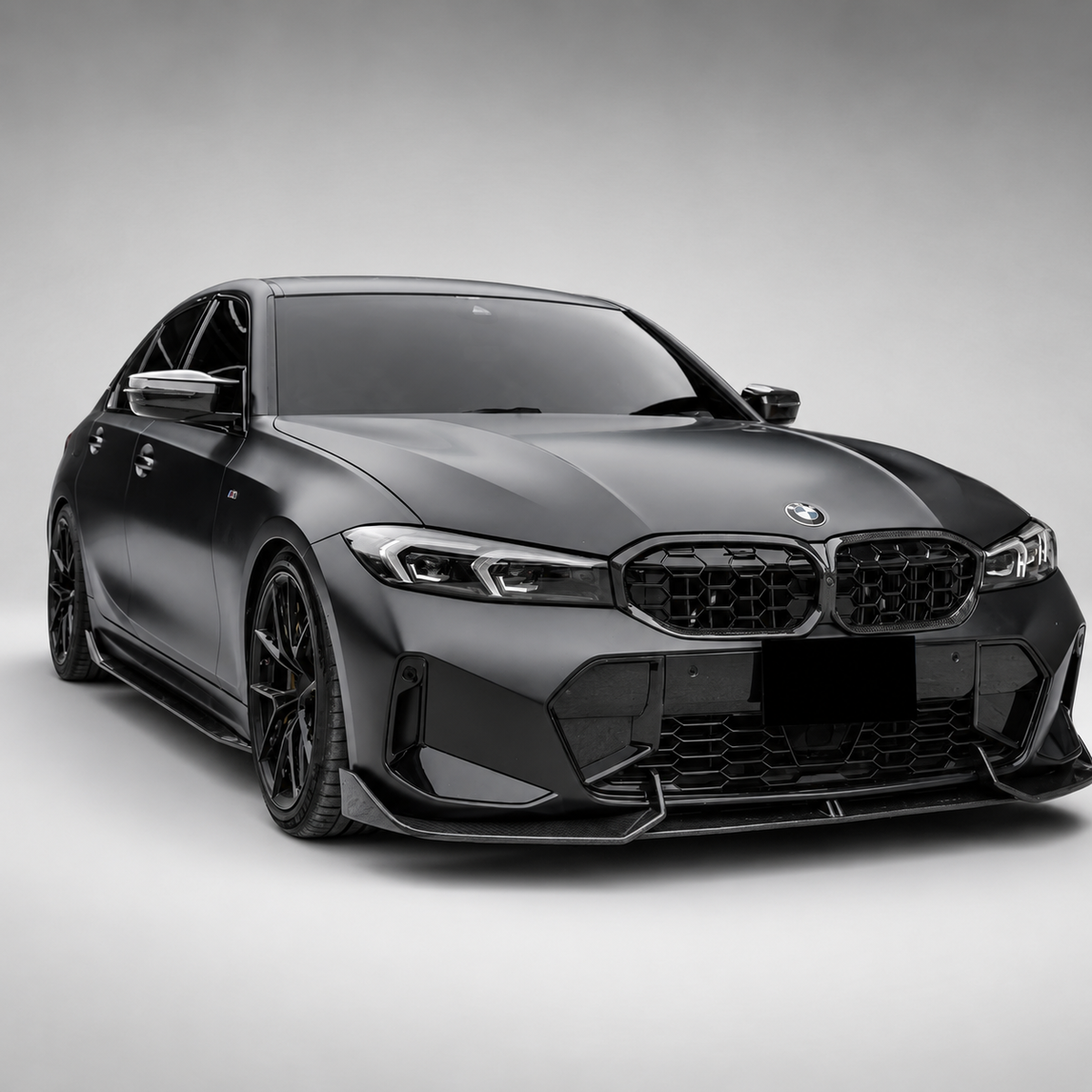 BMW G20 M340i 3 Series LCI Diamond Style Dry Carbon Fiber Front Kidney Grilles