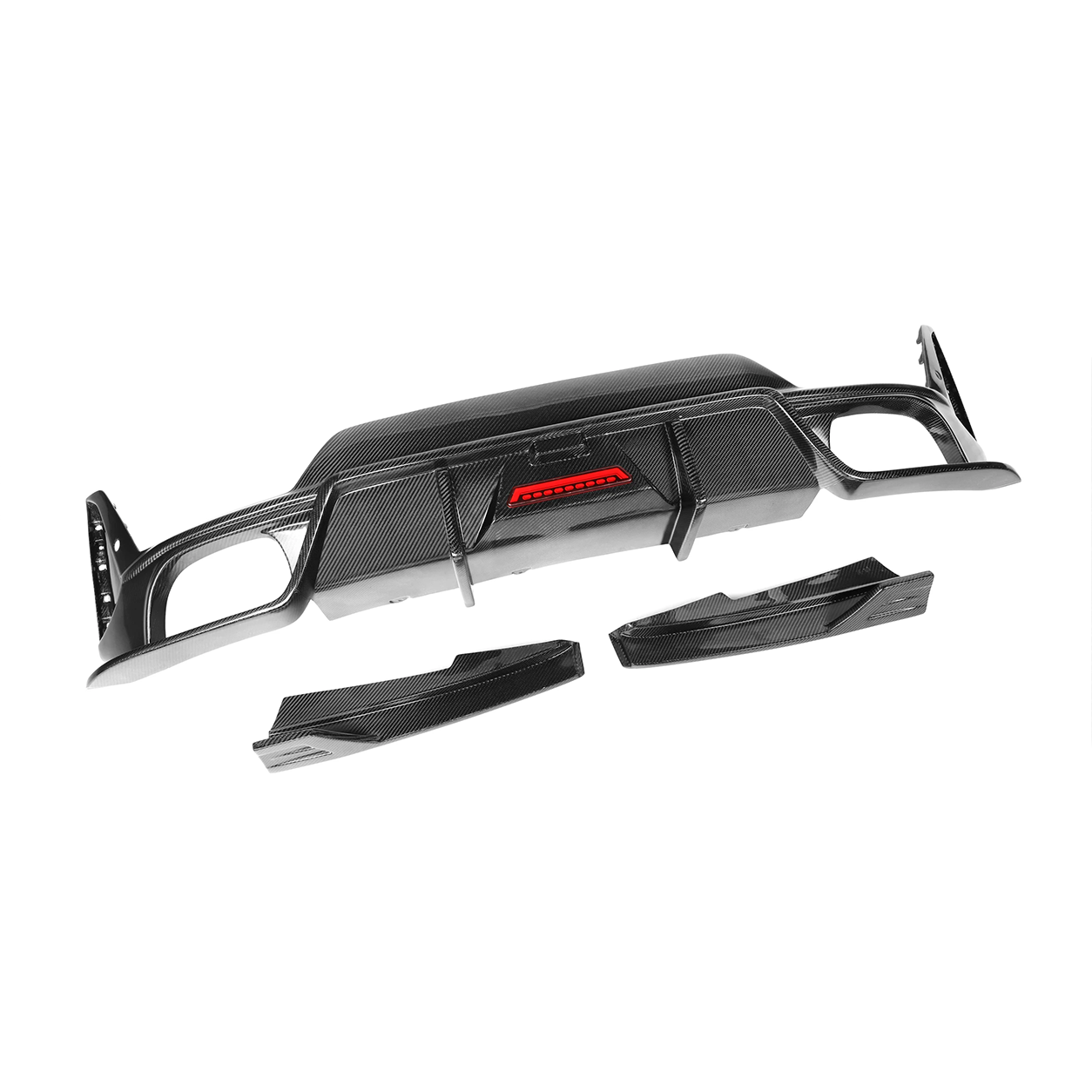 BMW G20 3 Series TK Style Dry Carbon Fiber Rear Diffuser with LED Lights