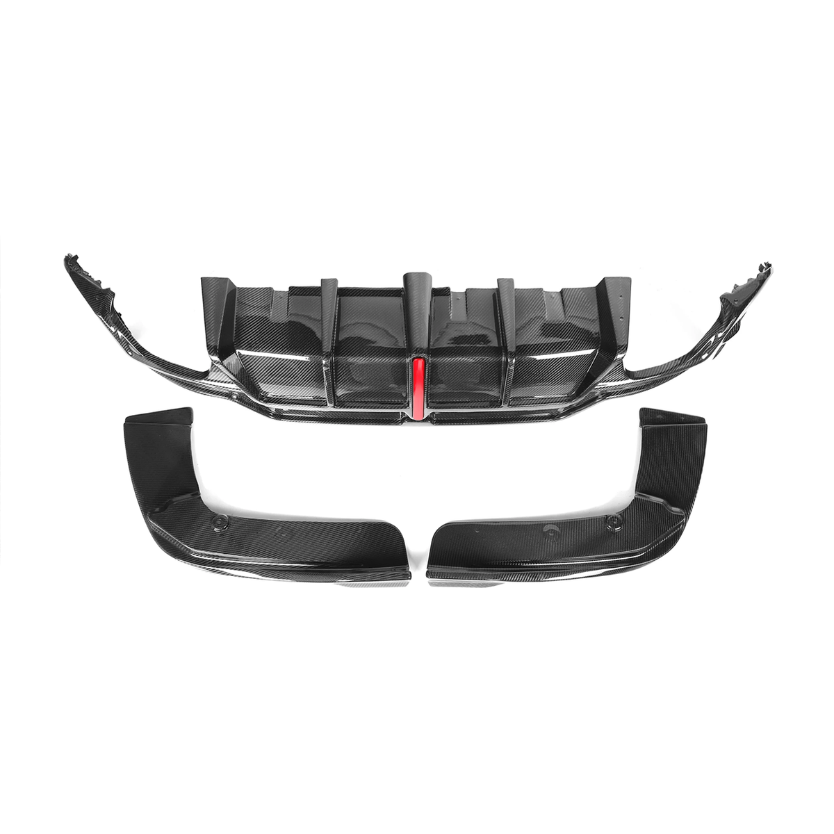 BMW G20 3 Series LCI VT Style Dry Carbon Fiber 3-Piece Rear Diffuser with Splitters