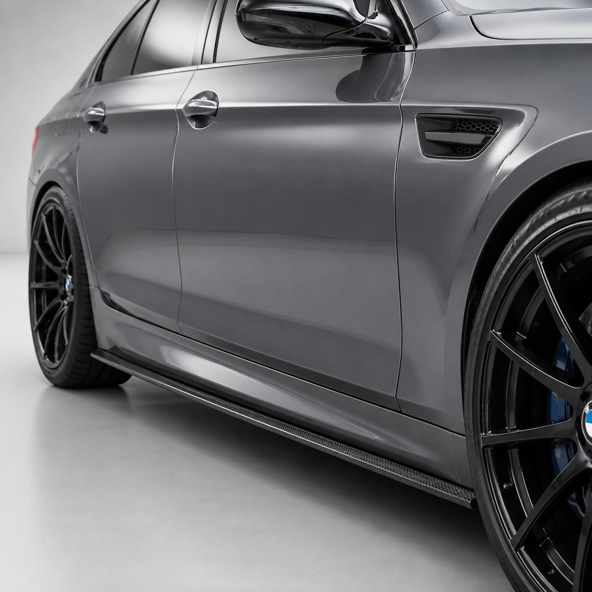 BMW F10 F11 M Sport Dry Carbon Fiber Side Skirt Extensions