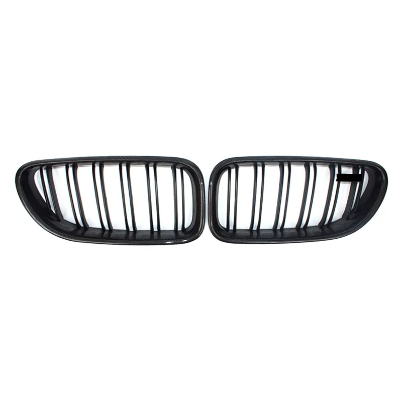 BMW F06 F12 F13 M6 6 Series Double Slat Dry Carbon Fiber Front Kidney Grilles