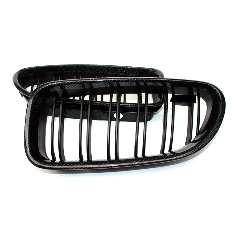 BMW F06 F12 F13 M6 6 Series Double Slat Dry Carbon Fiber Front Kidney Grilles