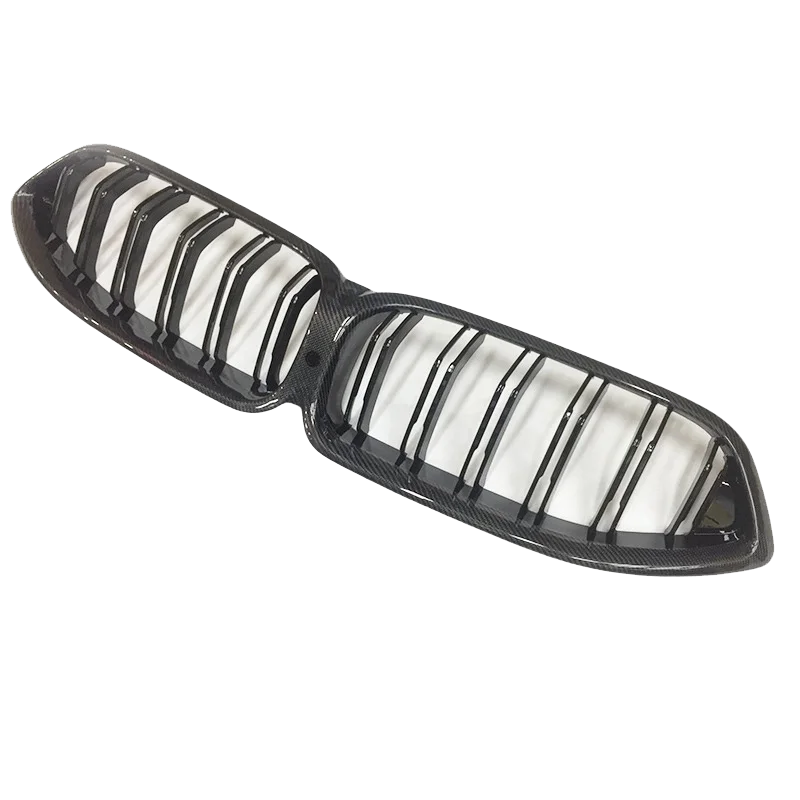 BMW G14 G15 G16 F91 F92 F93 M8 8 Series Double Slat Dry Carbon Fiber Front Kidney Grilles