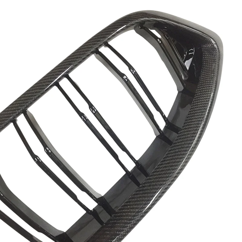 BMW G14 G15 G16 F91 F92 F93 M8 8 Series Double Slat Dry Carbon Fiber Front Kidney Grilles
