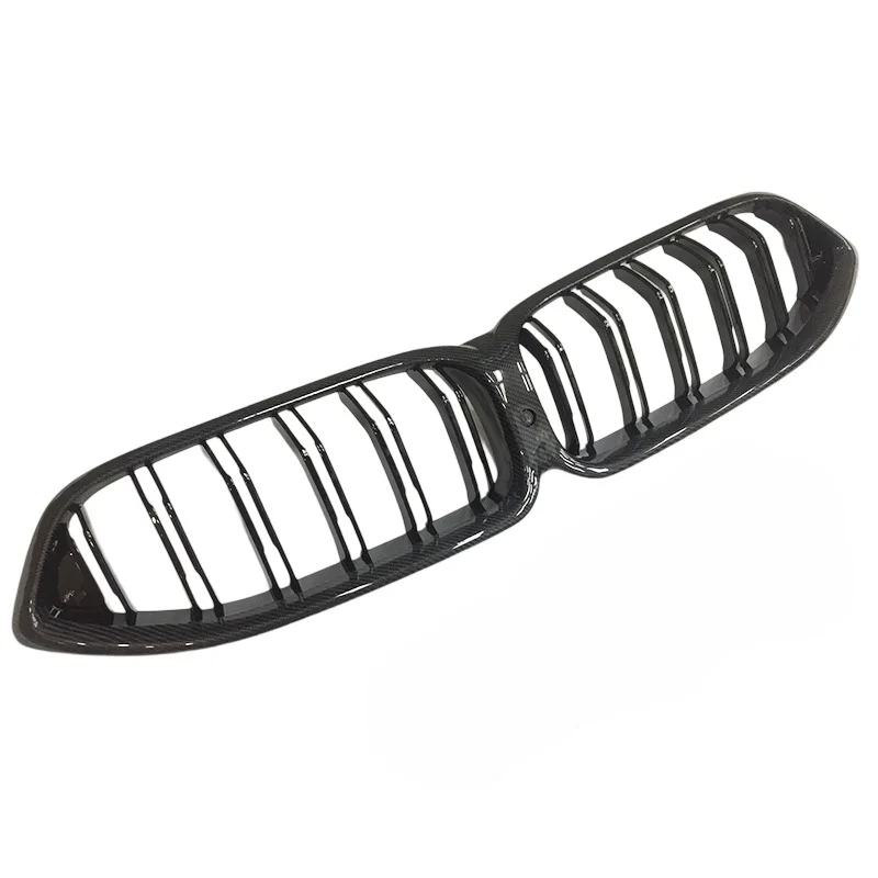 BMW G14 G15 G16 F91 F92 F93 M8 8 Series Double Slat Dry Carbon Fiber Front Kidney Grilles