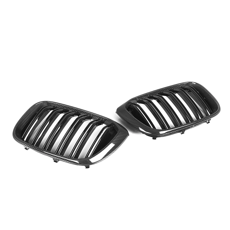 BMW G01 G02 F97 F98 X3 X4 M Pre-LCI Double Slat Dry Carbon Fiber Front Kidney Grilles