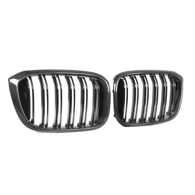 BMW G01 G02 F97 F98 X3 X4 M Pre-LCI Double Slat Dry Carbon Fiber Front Kidney Grilles