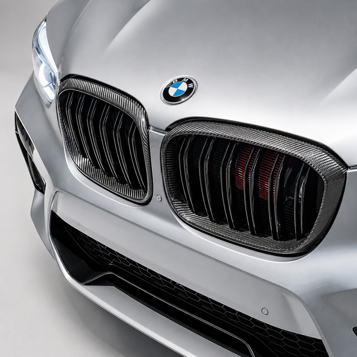 BMW G01 G02 F97 F98 X3 X4 M Pre-LCI Double Slat Dry Carbon Fiber Front Kidney Grilles