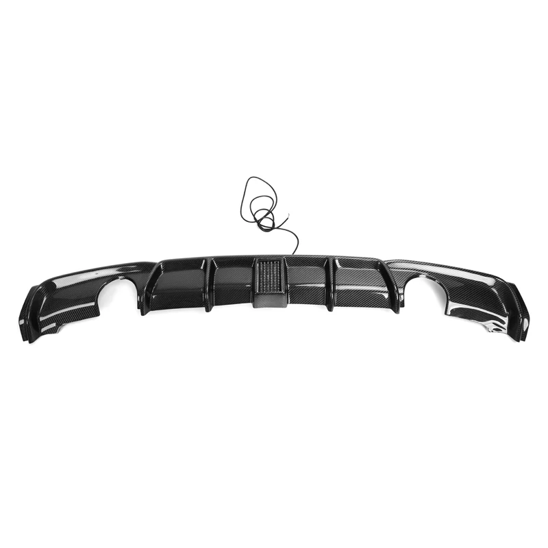 BMW F30 F35 3 Series Carbon Fiber Rear Bumper Diffuser with LED