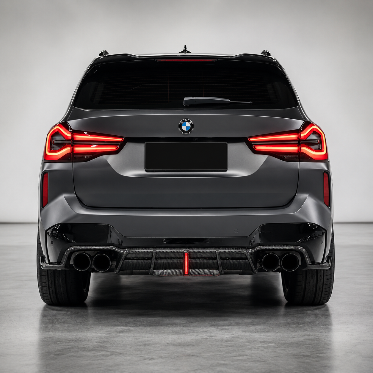 BMW X3M F97 / X4M F98 LCI A1 Style Dry Carbon Fiber Rear Diffuser with LED Light