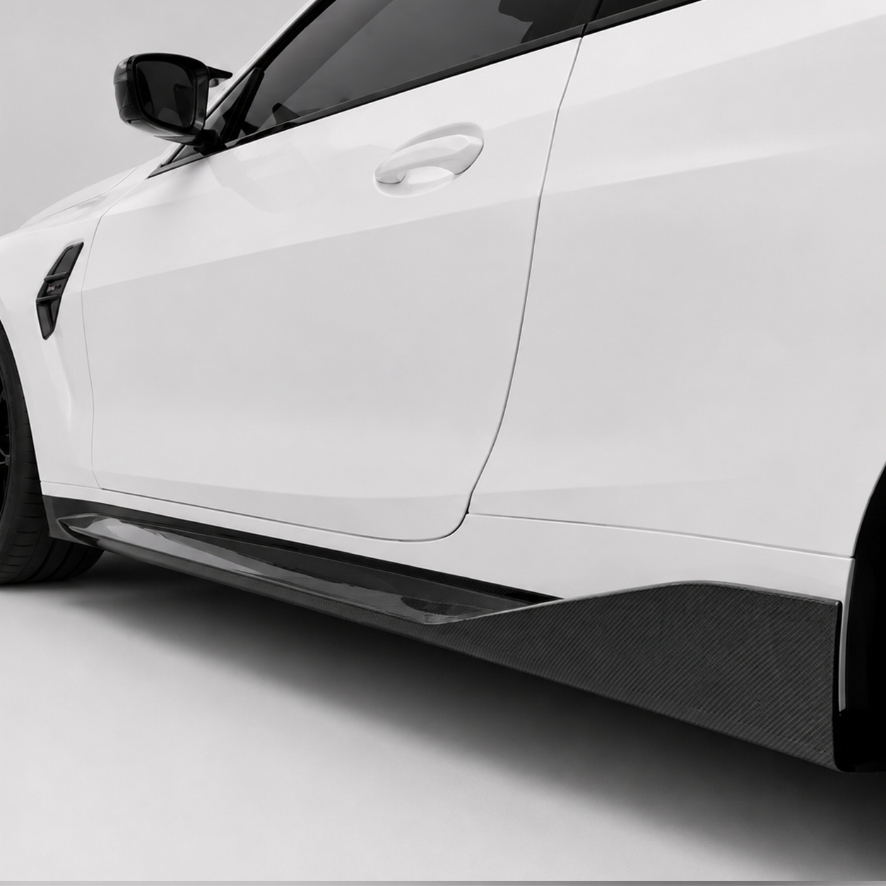 BMW G82 G83 M4 MP Style Dry Carbon Fiber Side Skirt Extensions (2021+)