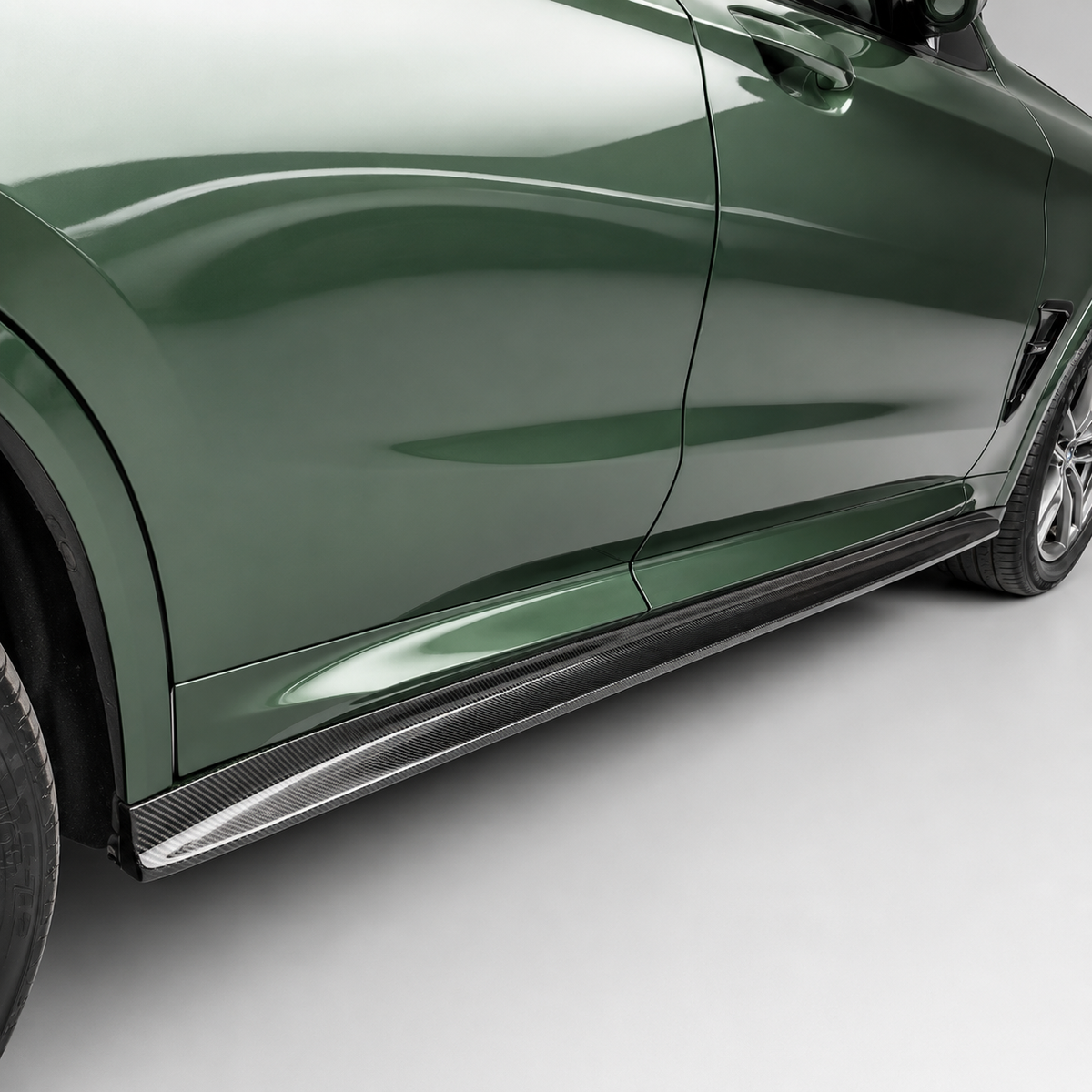 BMW G01 F97 X3 X3 M 3D Style Dry Carbon Fiber Side Skirt Extensions