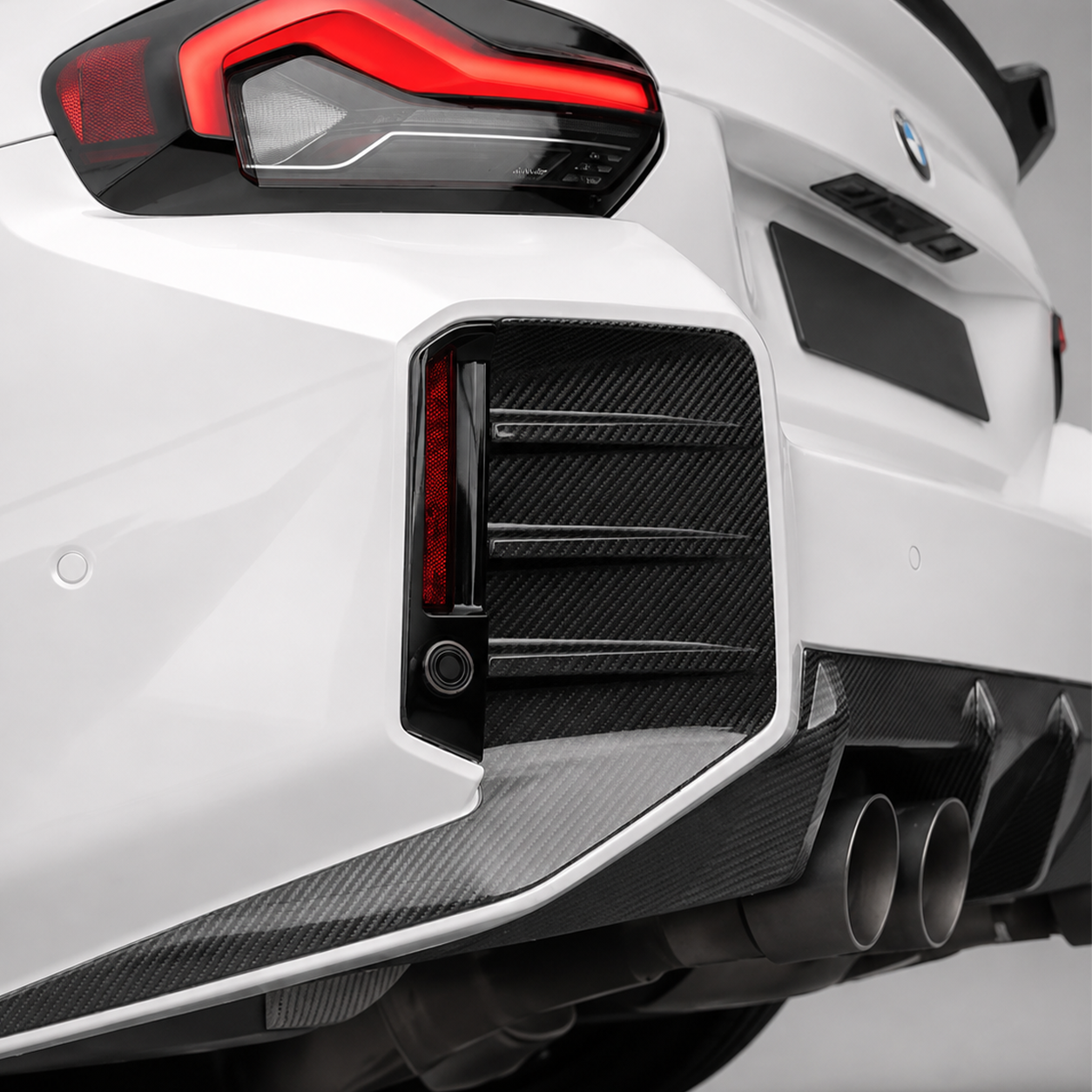 BMW G87 M2 Dry Carbon Fiber Rear Bumper Air Duct Vent Trim