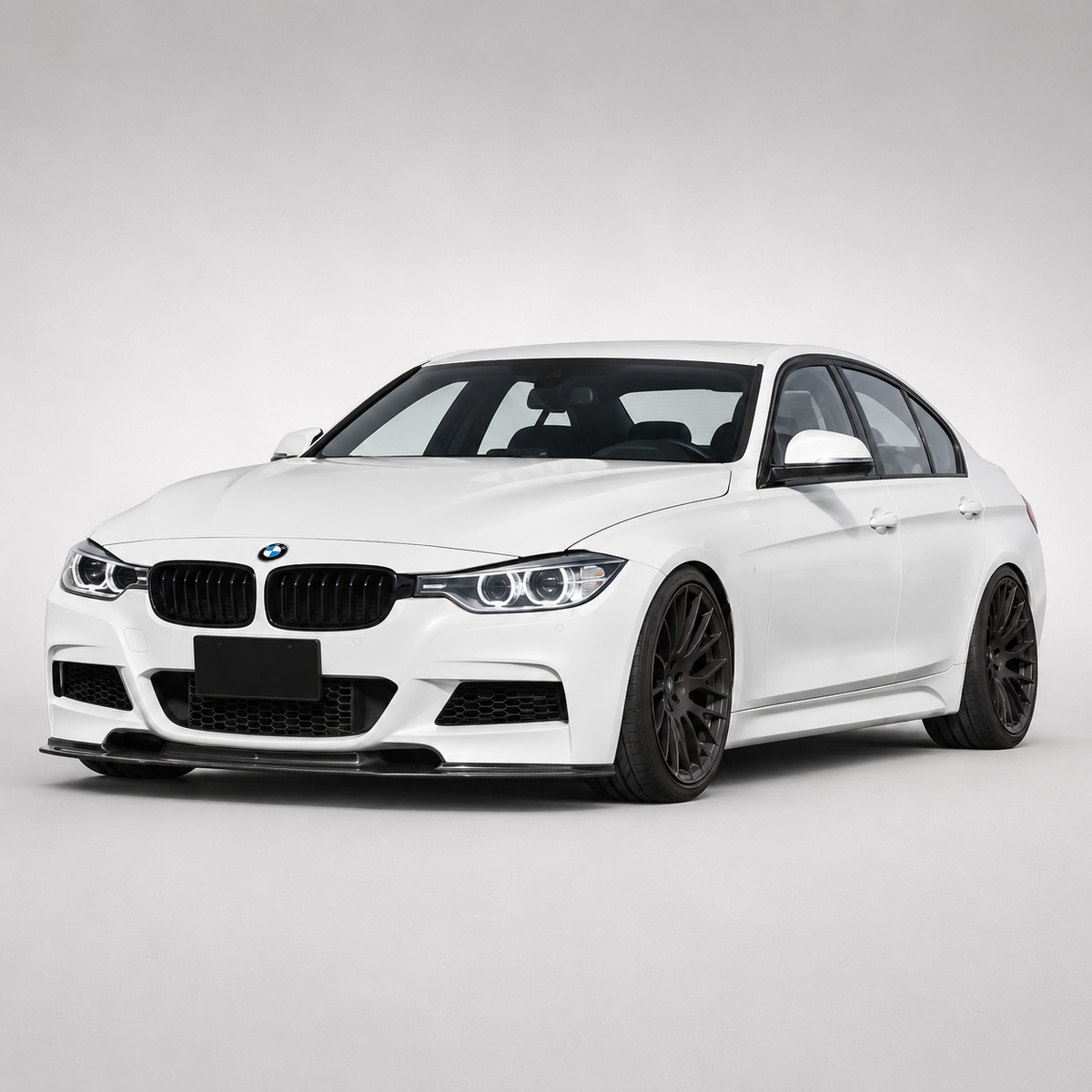 BMW F30 F35 3 Series M Sport V Style Carbon Fiber Front Bumper Splitter